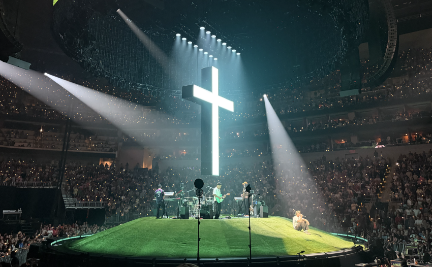 Forrest Frank performs at Louisville's KFC Yum! Center in Louisville, Kentucky, on July 28, 2026.