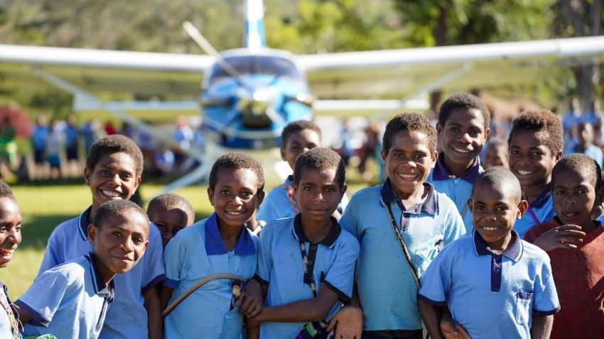 A group of children from a community that JAARS helps reach with the Gospel.