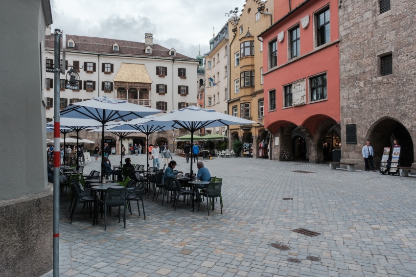 The Old Town (Altstadt) in Innsbruck, Austria. 