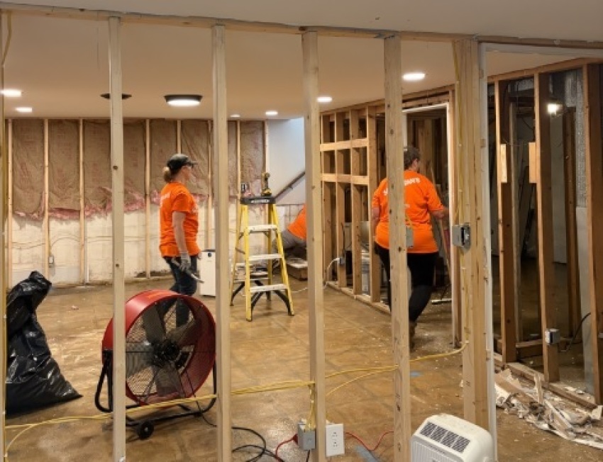Samaritan's Purse volunteers provide assistance and spiritual support to homeowners impacted by major flooding in Ohio in August 2026. 