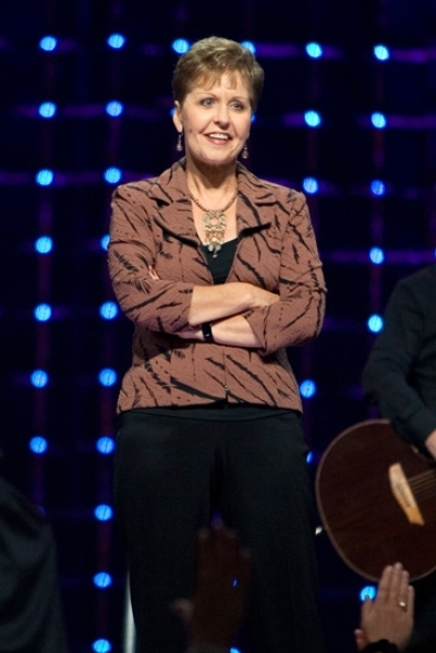In this undated file photo, New York Times bestselling author and preacher Joyce Meyer speaks during one of her Women's Conferences.