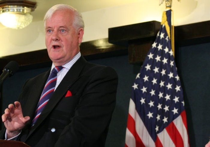 Os Guinness, a highly respected evangelical scholar and a drafter of the 'Evangelical Manifesto' at the launch event of the document on Wednesday, May 7, 2008 in Washington, D.C.
