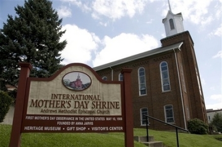 The former Andrews Methodist Church is the International Mother's Day Shrine, pictured April 22, 2008, in Grafton, W.Va., where Mother's Day began 100 years ago. The founder, Anna Jarvis wanted the first Mother's Day service to be held in the former church, where her mother taught Sunday school for more than 20 years.