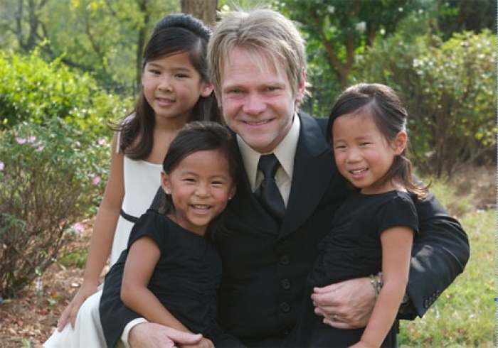 This undated family handout provided by the Chapman family shows Steven Curtis Chapman and his three adopted daughters from China. Maria Chapman is pictured on the right.