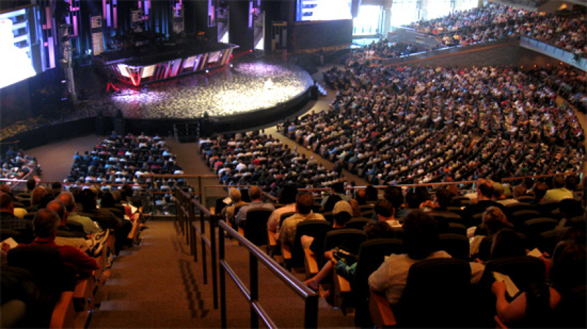Thousands have gathered at Willow Creek Community Church in South Barrington, Ill. on Thursday, Aug. 7 for The Leadership Summit.