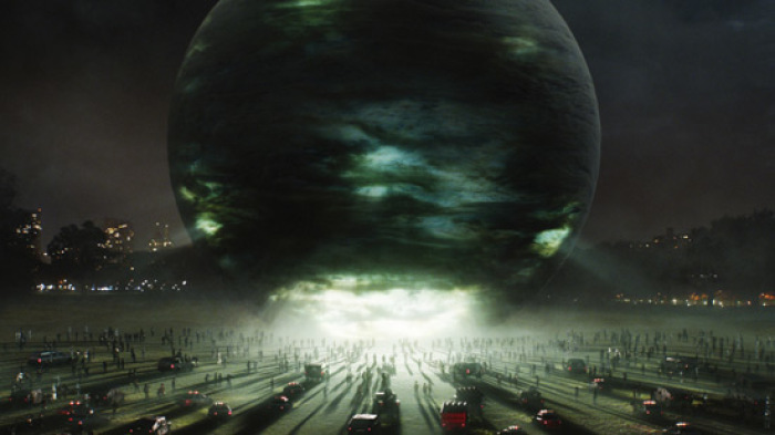 In this image released by 20th Century Fox, a giant sphere from another world is shown descending on New York's Central Park in a scene from 'The Day the Earth Stood Still.'