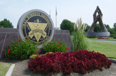 The main entrance of Oral Roberts University.