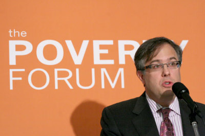 Mike Gerson, former speechwriter for President George W. Bush, speaks at the launch of The Poverty Forum on Tuesday, Feb. 17, 2009 in Washington, D.C.