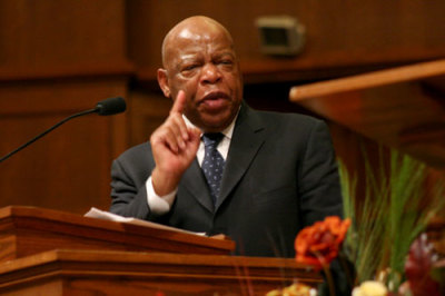 Congressman John Lewis (D-Ga.) gives the keynote message during the opening service of the Mobilization to End Poverty at Shiloh Baptist Church in Washington, D.C., on Sunday, April 26, 2009.
