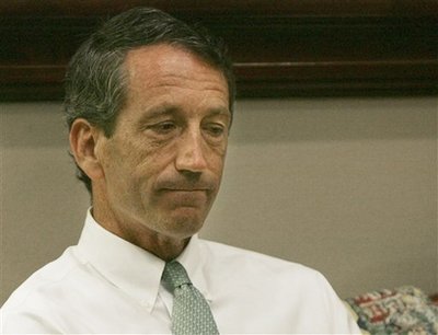 South Carolina Governor Mark Sanford ponders a question as he admits during an interview with The Associated Press that there were more encounters with his Argentine mistress than he previously has disclosed, in his office Tuesday, June 30, 2009, in Columbia, S.C.