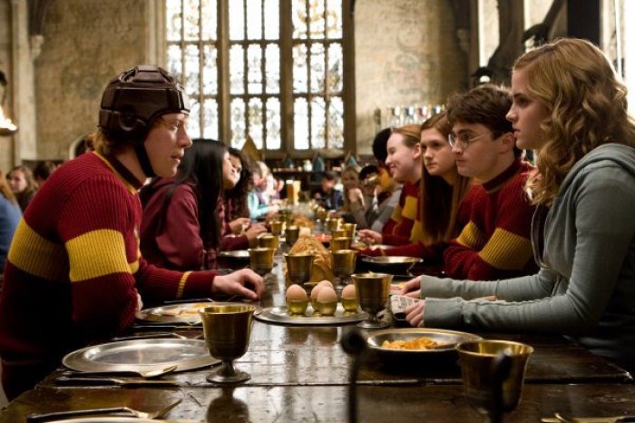 Rupert Grint, Daniel Radcliffe, and Emma Watson star in a scene from the film Harry Potter and the Half-Blood Prince, out Wednesday.