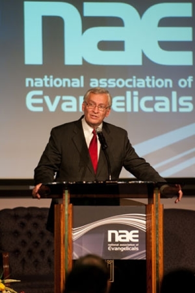 Leith Anderson, president of the National Association of Evangelicals, speaks during the 2009 Evangelical Leaders Forum at First Baptist Church of Glenarden in Landover, Md., on Oct. 8, 2009.