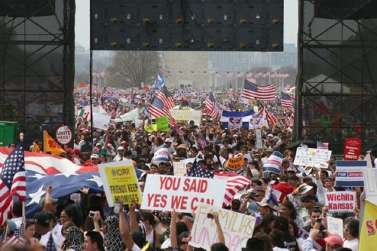 More than 200,000 people gathered at the National Mall to call on Congress to quickly overhaul the U.S. immigration system on Sunday, March 21, 2010 in Washington, D.C.