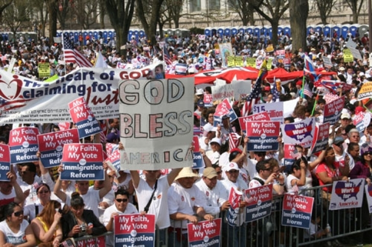 More than 200,000 people, including many from the religious communities, gathered at the National Mall to advocate for comprehensive immigration reform on Sunday, March 21, 2010 in Washington, D.C.