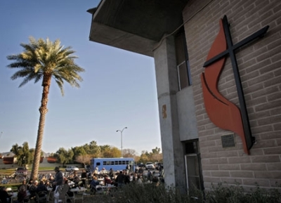 CrossRoads United Methodist Church in Phoenix, Arizona is seen here in a Feb. 13, 2010 photo.