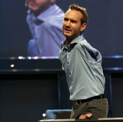 Nick Vujicic, a man born without arms or legs, is the author of the book <em>Life Without Limits: Inspiration for a Ridiculously Good Life</em>.