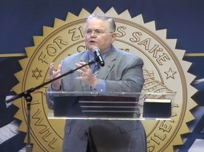 Pastor John Hagee, founder of Christians United for Israel, speaks about Israel's ''everlasting'' covenant with God and how the land cannot be divided during a webcast Thursday, January 6, 2011.
