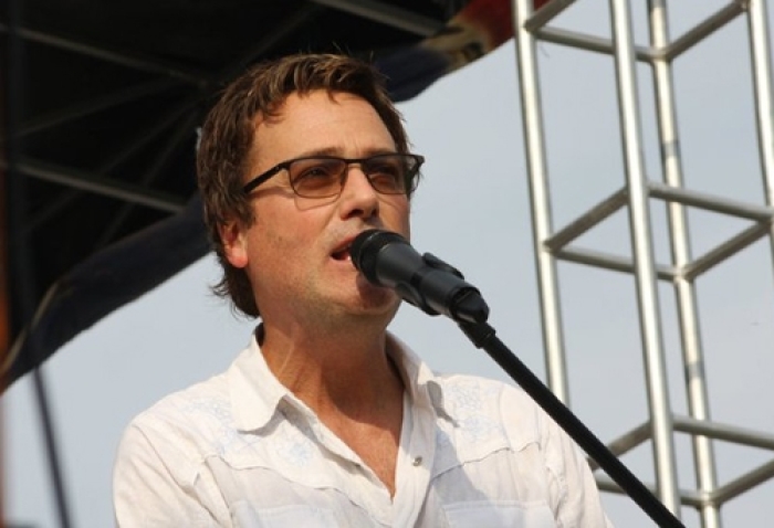 Christian music artist Michael W. Smith leads thousands in worship at the Festival of Hope in Port-Au Prince, Haiti, on Jan. 9, 2011.