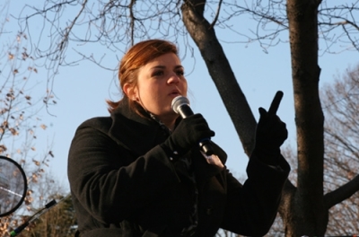 Abby Johnson, author of Unplanned and former director at a Planned Parenthood clinic, speaks at the first-ever National Pro-Life Youth Rally in Washington, D.C., on Monday, Jan. 24, 2011.
