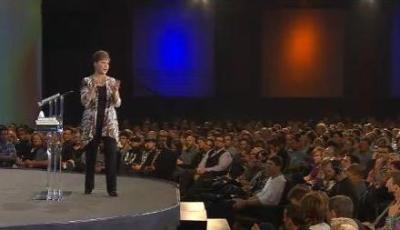 Televangelist Joyce Meyer speaks during an evening session at C3 Conference on Feb. 17, 2011 at Fellowship Church in Dallas, Texas.