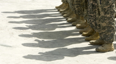 U.S. Army soldiers with the 508th Special Troops Battalion, 82nd Airborne Division, line up at the Forward Operating Base (FOB) Walton in the town of Kandahar, southern Afghanistan March 28, 2010.