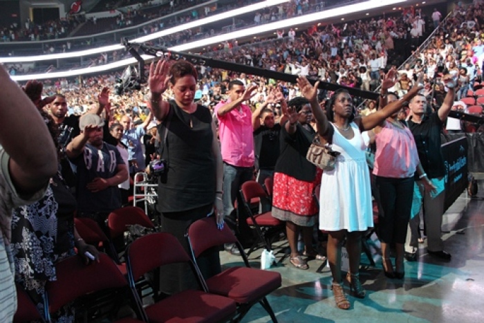Thousands of attendees worship during the 2011 McDonald's Gospelfest in Newark, N.J.