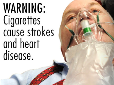 New FDA Graphic Warning reading: "Warning: Cigarettes cause stroke and heart disease"