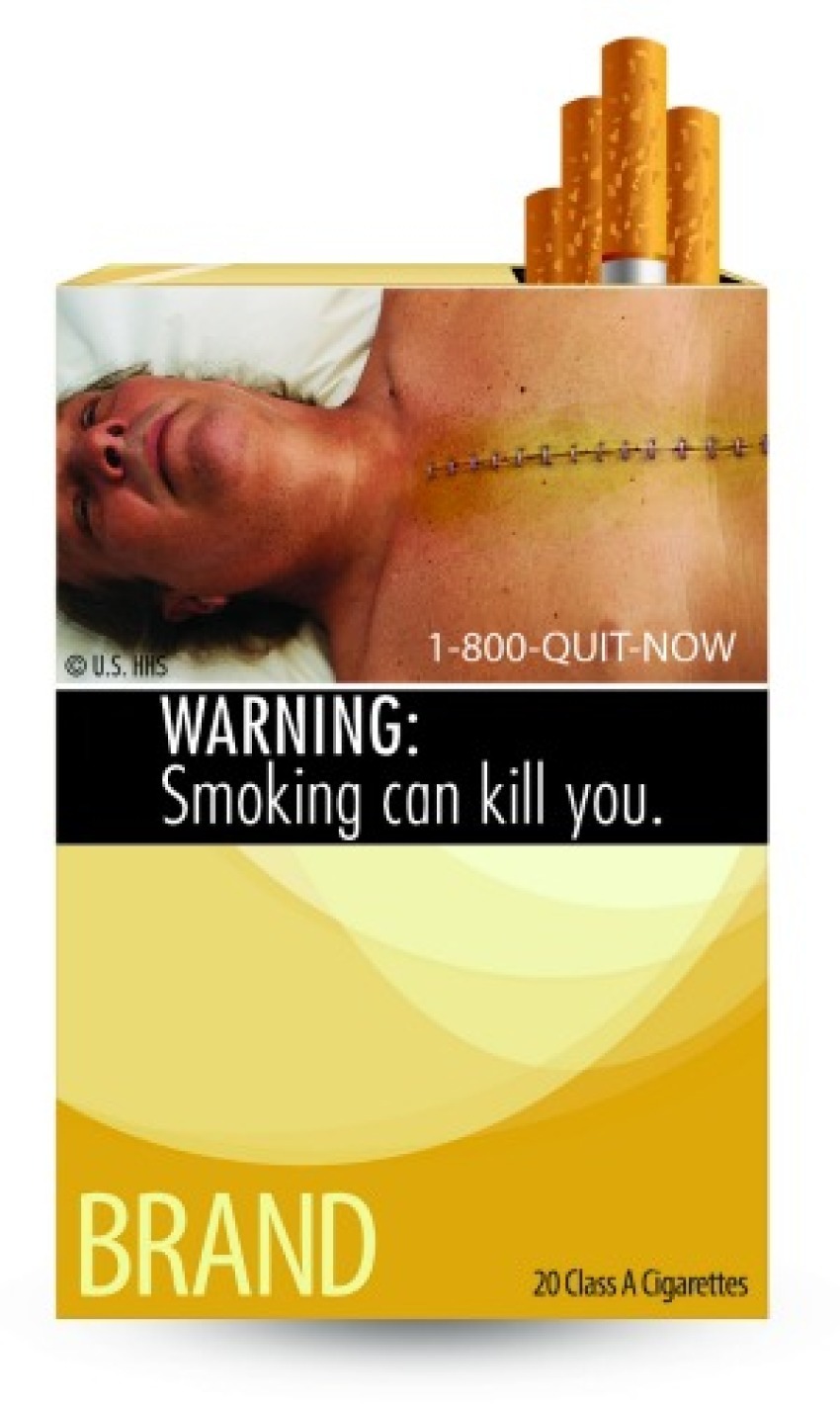 New FDA Smoking warning reading "Smoking can kill you"