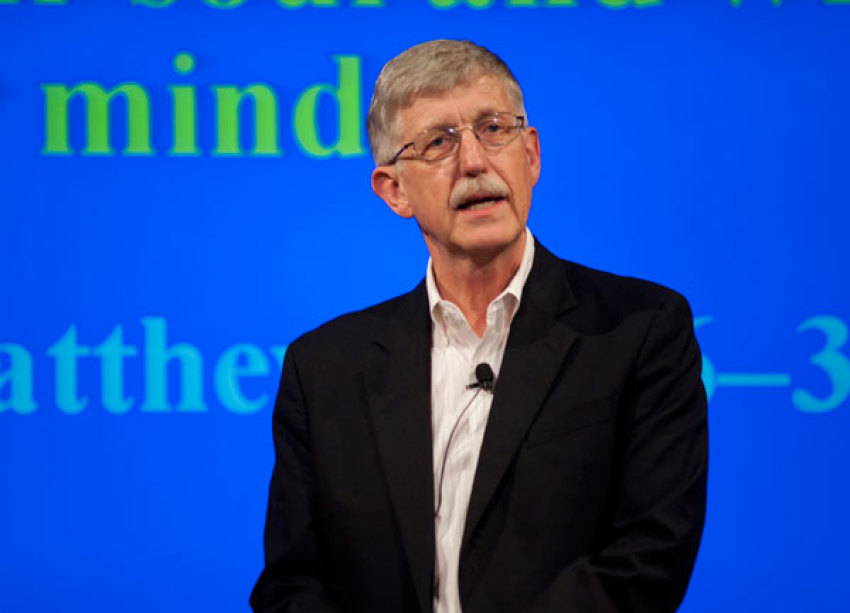 Dr. Francis Collins, director of the National Institutes of Health, gives a presentation titled, 