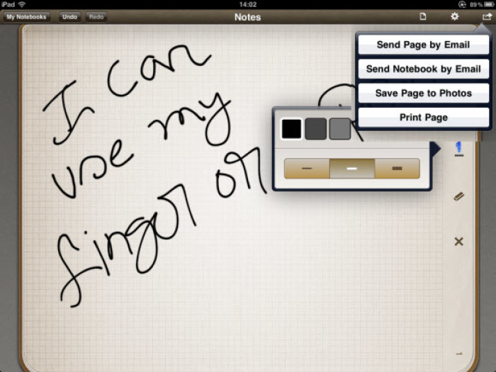Penultimate App screenshot on the iPad