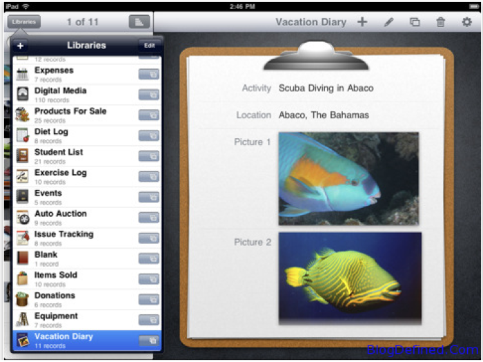 Screenshot of Bento App on the Ipad