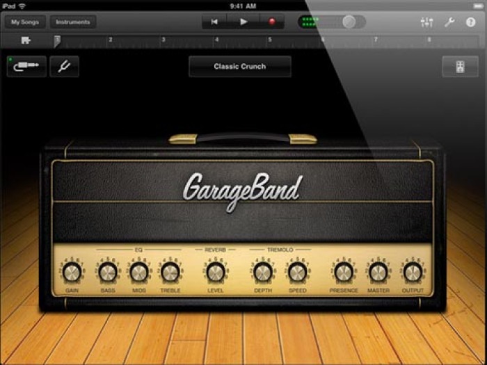 Screenshot of GarageBand App on iPad