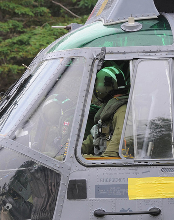 Prince William prepares to take off in his Sea King helicopter, July 4th, 2011.