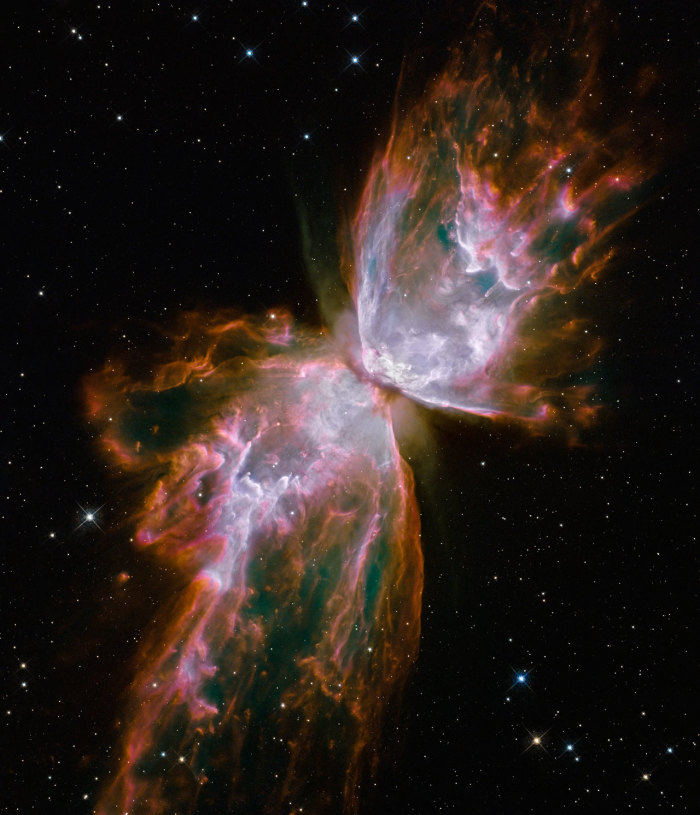 Image of a planetary nebula, NGC 6302, or popularly known as the Bug Nebula or the Butterfly Nebula.