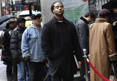 People wait in line to enter the NYCHires Job Fair in New York. The Senate passed a modest jobs creation bill on Wednesday and laid the groundwork for a larger package that would advance Democrats goal of bringing down the stubbornly high U.S. unemployment rate. February 24, 2010.