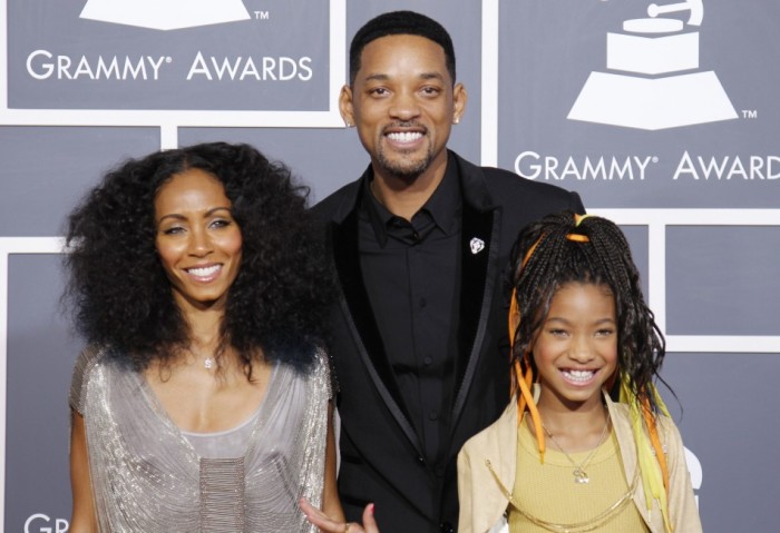 Jada Pinkett Smith (L), Will Smith (C) and Willow Smith arrive at the 53rd annual Grammy Awards in Los Angeles, California, February 13, 2011.