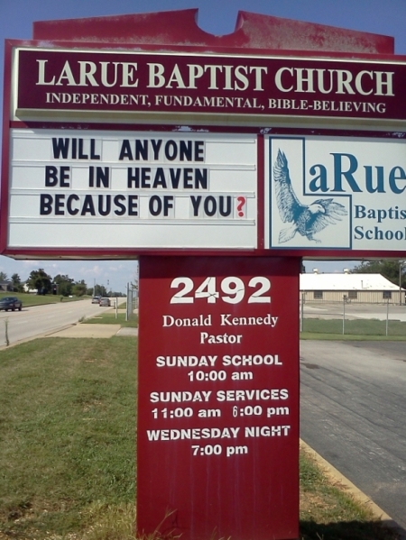 "Sometimes words have more than one meaning... and this was one of my favorites. Thanks, @TrevinWax for the pic," posted Ed Stetzer on his blog, Aug. 26, 2011.