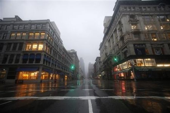 Sixth Avenue stands virtually deserted in Manhattan as Hurricane Irene closed in on the New York City area August 28, 2011.