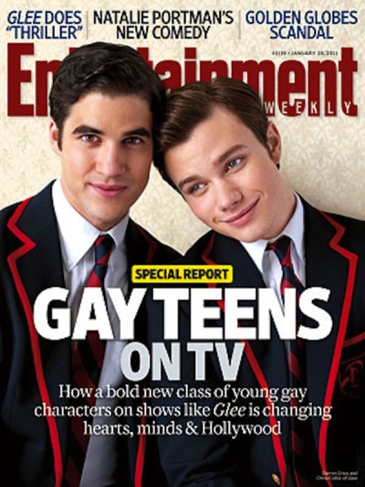 Entertainment Weekly's cover of Glee’s popular pairing of Kurt (Chris Colfer) and Blaine (Darren Criss).