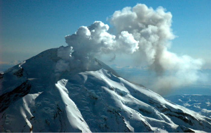 Alaska's Mount Redoubt volcano spews ash in this photograph taken on March 15, 2009.