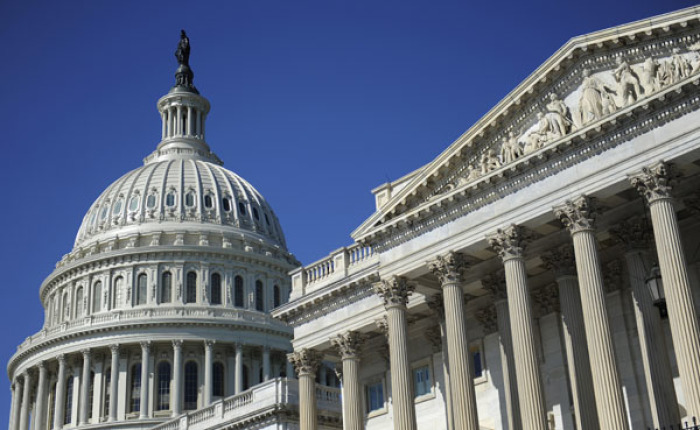 The U.S. Capitol dome and U.S. Senate in Washington.