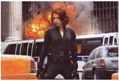 This image of Scarlett Johansson appears as the character Black Widow on the set of 'The Avengers' movie was published on the Internet Thursday by comicbookmovie.com, which credited Twitter user @RIMBreaks for the link to the image.