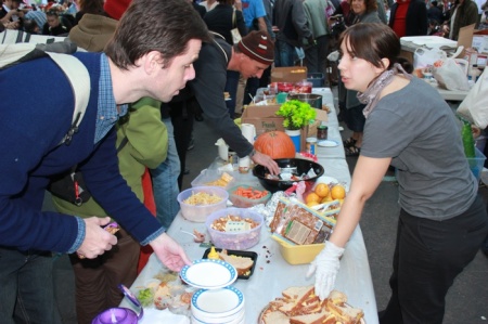 "Occupy Wall Street" protesters at Zuccotti Park in Lower Manhattan.