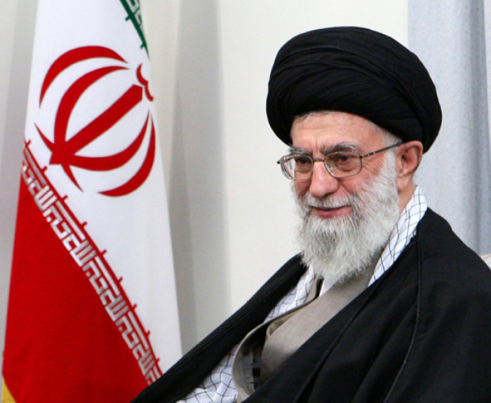 This file photo shows Iran's Supreme Leader Ayatollah Ali Khamenei smiles while attending an official meeting with Lebanese Prime Minister Saad al-Hariri (not pictured) in Tehran November 29, 2010.