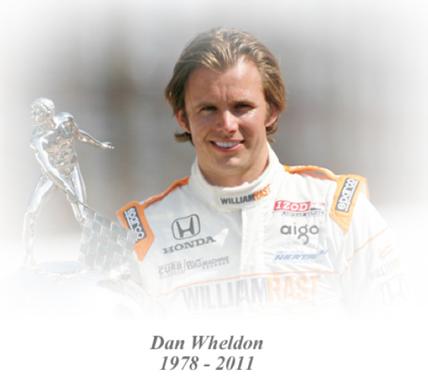 IndyCar paid tribute to Dan Wheldon by placing a photo of the race car driver on its website with his birth and death dates.