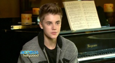 Pop singer Justin Bieber appears in an interview with 'Access Hollywood.'