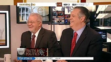 The Rev. Jim Wallis and Dr. Richard D. Land appeared on the "Morning Joe" program on MSNBC on Nov. 3, 2011, to discuss faith and politics.