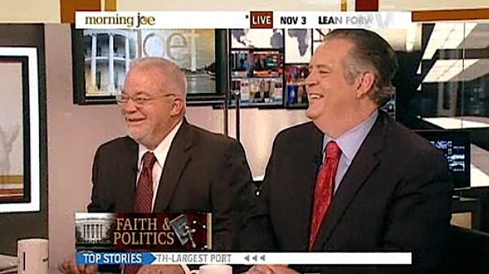 The Rev. Jim Wallis and Dr. Richard D. Land appeared on the 'Morning Joe' program on MSNBC on Nov. 3, 2011, to discuss faith and politics.