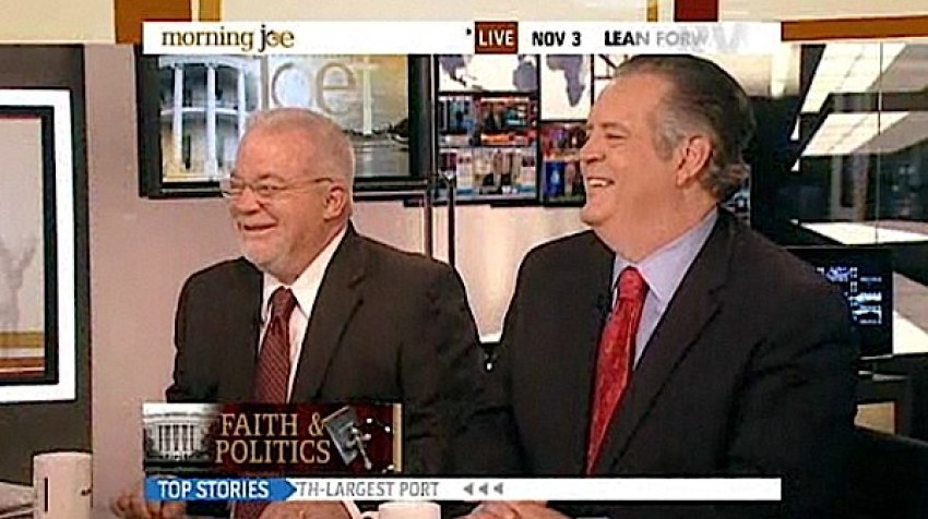 The Rev. Jim Wallis and Dr. Richard D. Land appeared on the "Morning Joe" program on MSNBC on Nov. 3, 2011, to discuss faith and politics.