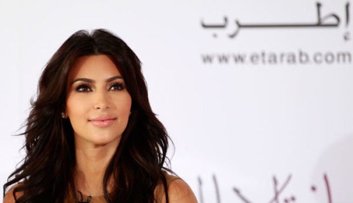 TV personality Kim Kardashian attends a news conference in Dubai October 13, 2011. Kardashian is in the United Arab Emirates to launch the opening of a milkshake bar at the Dubai Mall on October 14.